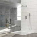 10" Square Dual Shower Head System Wall Mounted With Rough In Valve Modern Bathroom Fixture by HouseOfZazla