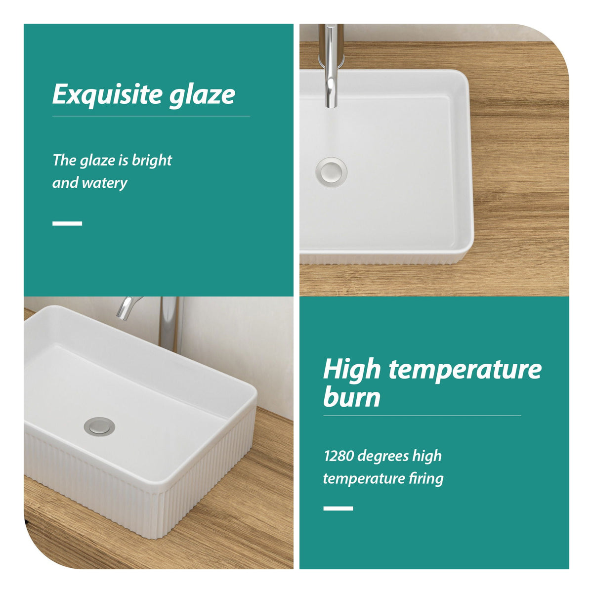 Modern Ceramic Rectangular Vessel Bathroom Sink, photo 6 of 20