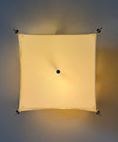 Pop Steady Flush Mount Conversion Kit 16"w Faux Marbled Alabaster Shade
