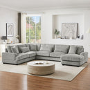 U - Shaped Sectional Sofa With Chaise Lounge, Oversized Living Room Sofa - Gray by HouseOfZazla