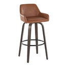 Daniella - Contemporary Fixed Height, Barstool With Swivel With Round Footrest (Set of 2) by HouseOfZazla