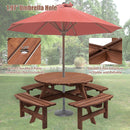 8 Person Wooden Picnic Table Outdoor Camping Dining Table with Seat by HouseOfZazla