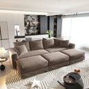 Deep Seat Convertible Sofa With Soft Pillows And Ottomans by HouseOfZazla