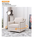 360 Degree Swivel Armchair, Skin Friendly Fabric, Ergonomic Design, Brass Nail Decorative Armchair by HouseOfZazla