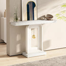 Console Table With Geometric Base For Living Roo - White / Gold by HouseOfZazla