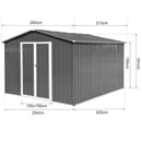 Metal garden sheds 8ftx10ft outdoor storage sheds Grey (Old sku:W1350S00016)