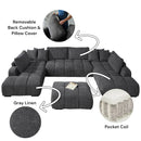 Chosen - Sectional Sofa With Toss Pillows With 2 Chaises With Ottoman - Gray by Unique Piece Furniture