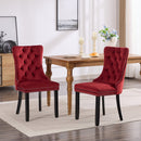 Classic Velvet Dining Chairs - Burgundy (Set of 2) by HouseOfZazla
