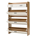 Shoe Cabinet with 3 Hidden Flip Drawers & 2 Storage Drawers