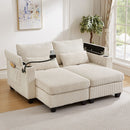 Convertible Chaise Lounge Sofa Chair With USB Ports, Cup Holders, Phone Holder And Storage by HouseOfZazla
