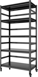 63"H Storage Shelves - Heavy Duty Metal Shelving Unit Adjustable 5-Tier Pantry Shelves with Wheels Load 1750LBS Kitchen Shelf Garage Storage