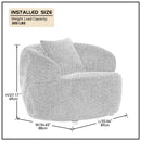 360° Swivel Mid Century Modern Curved 1-Seat Sofa - Orange