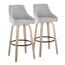Hannah - Transitional Fixed Height Barstool With Swivel With Round Footrest (Set of 2) by HouseOfZazla