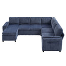 Convertible U-Shaped Sectional Sofa Bed With USB Ports And Storage by HouseOfZazla