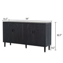 Modern Sideboard Cabinet With Decorative Nailhead Accents, Stylish Storage Solution For Dining, Living Rooms - Black by HouseOfZazla