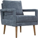 Mid-Century Armchair, Accent Chair with Chenille Armrest & Soft Cushion for Living Room, Bedroom, Home Office, Study, Dark Grayish Blue