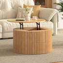 Round Lift Top Coffee Table With Hidden Storage For Living Room by HouseOfZazla
