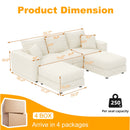 Deep Seat Convertible Sofa With Soft Pillows And Ottomans by HouseOfZazla