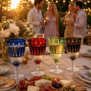 Crystal Italian Multicolor Design Cups -Set of 4