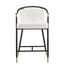 26" H Upholstered Counter Stool with Metal Frame (Set of 2) - Beige by HouseOfZazla
