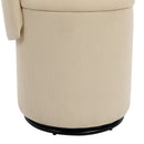 Barrel Chair, Built In Storage, 360° Swivel - Beige by HouseOfZazla