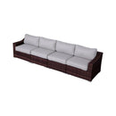 Contemporary Outdoor Rattan Wicker Sectional Seating Group With Cushions by HouseOfZazla