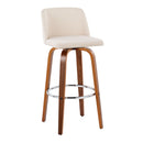 Toriano - Mid Century Modern Fixed Height, Barstool With Swivel With Round Footrest (Set of 2) by HouseOfZazla
