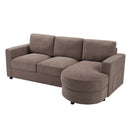 Modern L-Shaped Sectional Sofa With Curved Chaise, USB Ports, And Side Storage Pockets by HouseOfZazla