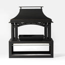 Fireplace, 50000 Btu Fire Pit, Wood Burning Chimney For Outside - Black