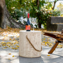 Outdoor Wood Grain Rustic MGO Side Table with Realistic Wood Vibe