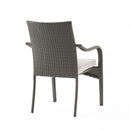 Outdoor PE Rattan Stacking Chair with Iron Frame and Cushions (Set of 4) by HouseOfZazla