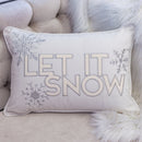Nneka Let It Snow Ivory Velvet Lumbar Pillow with Insert 14x20