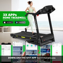 Foldable Treadmill With Incline For Home, Electric Running Machine With Speed Control, Pulse Monitor, 12 Training Programs - Black by HouseOfZazla