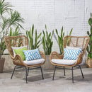 Modern Aesthetic Outdoor Rattan Accent Chair With Metal Legs by HouseOfZazla