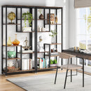6 Tier, 8 Shelf Etagere Bookcase Storage Display Rack For Living Room - Rustic Brown