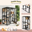 Outdoor Cat Enclosure With Sleeping Houses, Jumping Platforms, Scratching Post by HouseOfZazla
