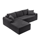 Modular Sectional With Arched Armrests, Includes 3 Back Cushions & 2 Throw Pillows by HouseOfZazla