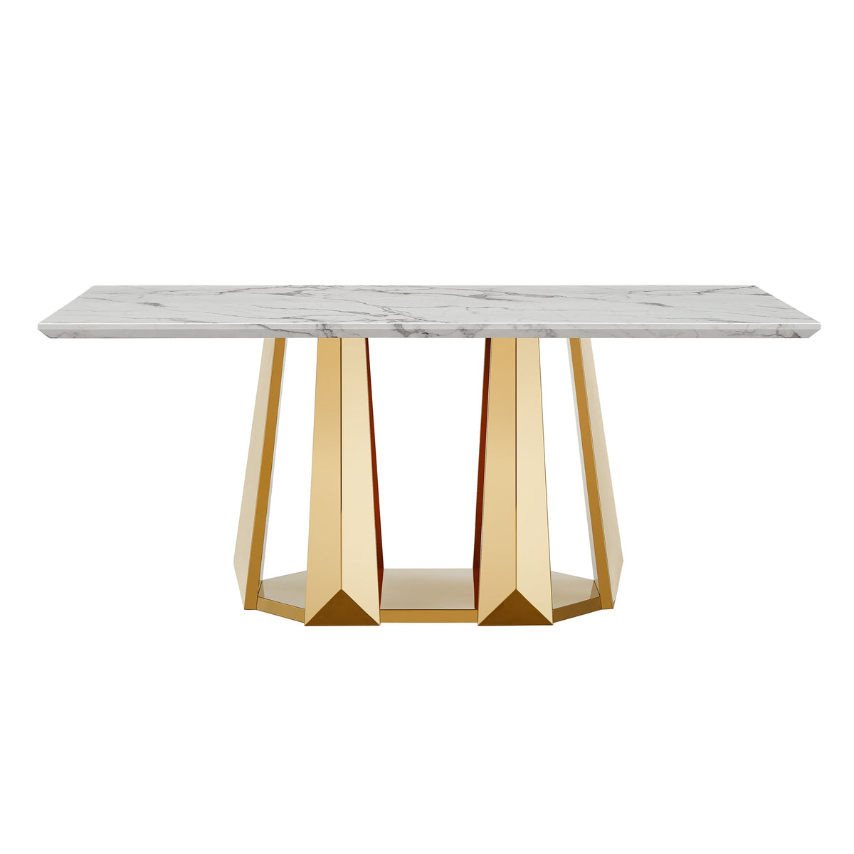 70'' Faux Marble Dining Table for 6 People, photo 6 of 10