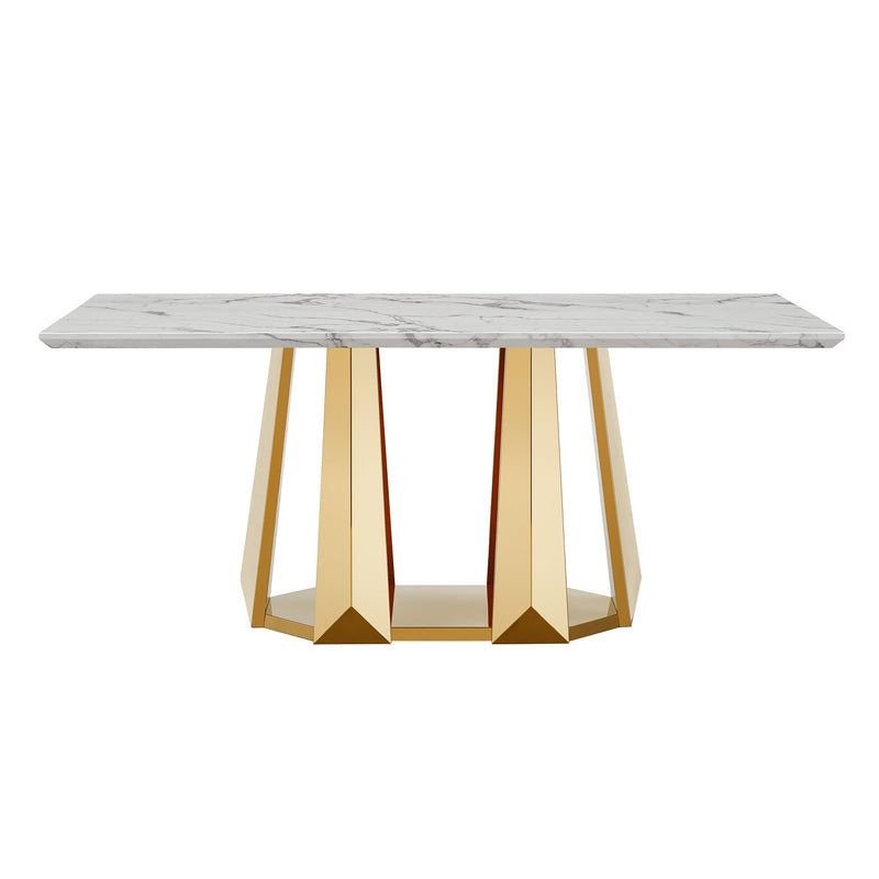 70'' Faux Marble Dining Table for 6 People, photo 6 of 10