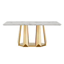 70'' Faux Marble Dining Table for 6 People