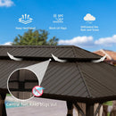 14x22FT Hardtop Gazebo with Galvanized Steel Double Roof