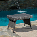 Outdoor Wicker Table With Rectangular Tabletop - Gray by HouseOfZazla