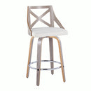 Charlotte - Farmhouse Fixed Height Counter Stool With Round Footrest (Set of 2) by HouseOfZazla