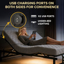 Adjustable Bed Base Frame With Wireless Remote, 4 USB Ports, Under Bed Nightlights, Zero Gravity by HouseOfZazla