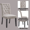 Yabeina - Side Chair (Set of 2) - Beige Linen & Gray