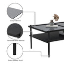 Rectangle Coffee Table With Tempered Glass Top And Legs, Modern Table For Living Room by Unique Piece Furniture