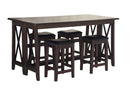 Drop Leaf Table With 4 Stools - Dark Brown by HouseOfZazla