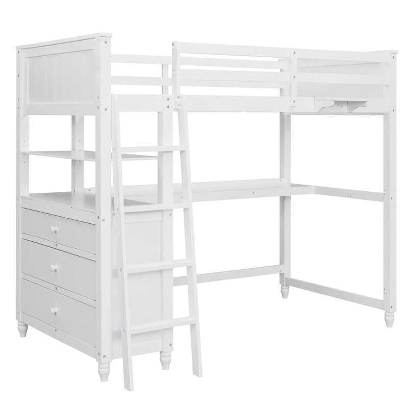 Loft Bed With Drawers With Desk And Shelves, photo 3 of 17