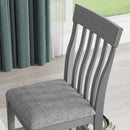 3-piece Counter Height Dining Table Set with Built-in Storage Shelves, One Faux Marble Top Dining Table and 2 counter chairs with footrest,Grey