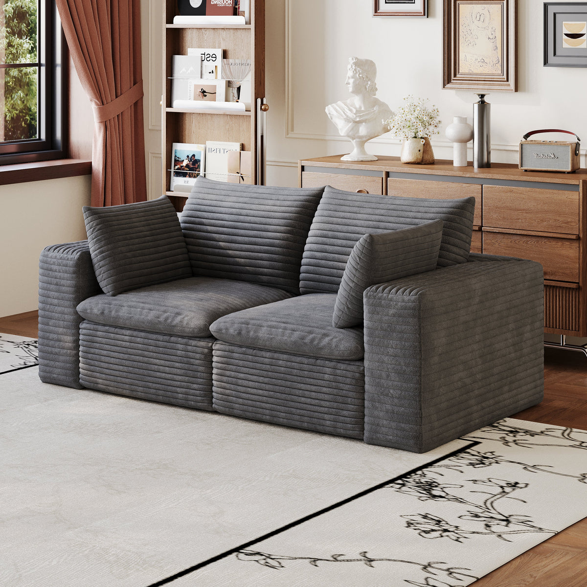 71" Cloud Sofa in Corduroy Fabric, photo 5 of 10